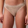 Thong από ελαστική Microfiber με δαντέλα, σε συσκευασία 3 τεμαχίων