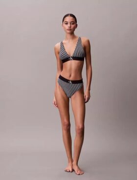 Thong από ελαστική Microfiber με γραφικό Monogram