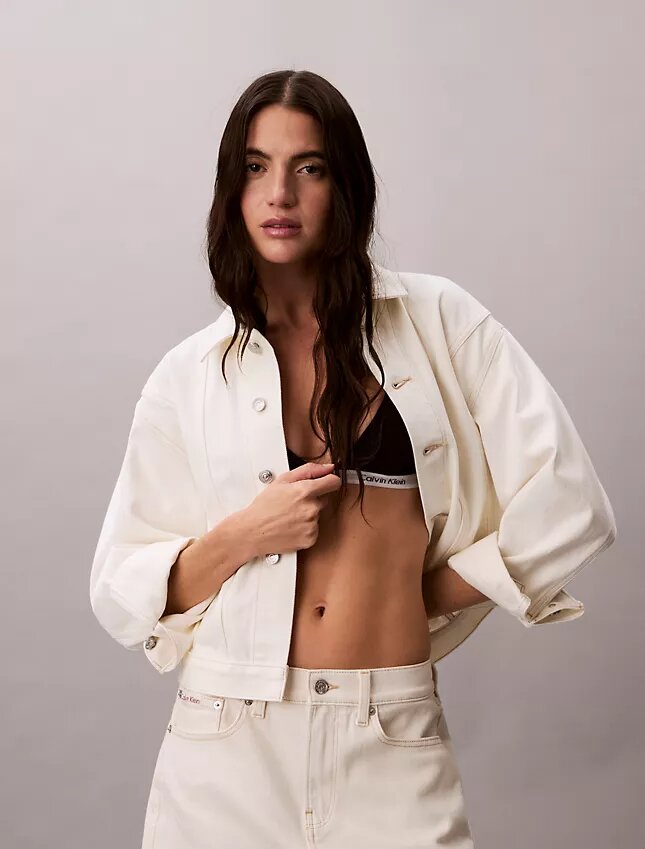 Τζιν Trucker Jacket με στενή γραμμή Τζιν Trucker Jacket με στενή γραμμή