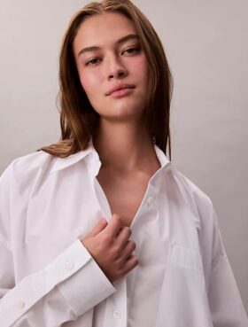 Βαμβακερό φόρεμα πουκάμισο χαλαρής γραμμής