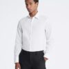 Βαμβακερό φορέμα slim fit με μοτίβο ψαροκόκαλο