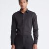 Βαμβακερό φορέμα slim fit με μοτίβο ψαροκόκαλο Βαμβακερό φορέμα slim fit με μοτίβο ψαροκόκαλο