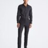 Βαμβακερό φορέμα slim fit με μοτίβο ψαροκόκαλο Βαμβακερό φορέμα slim fit με μοτίβο ψαροκόκαλο