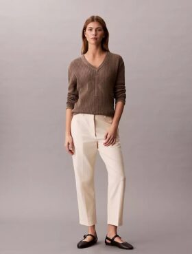 Βαμβακερό παντελόνι Cotton Stretch με ελαστική ύφανση και ίσια γραμμή