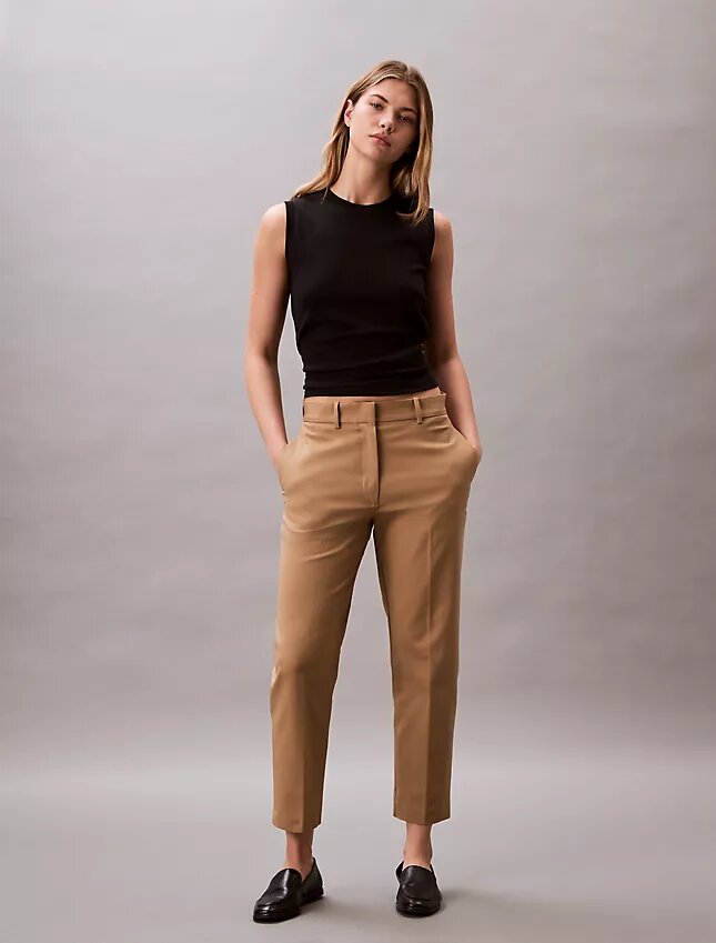 Βαμβακερό παντελόνι Cotton Stretch με ελαστική ύφανση και ίσια γραμμή Βαμβακερό παντελόνι Cotton Stretch με ελαστική ύφανση και ίσια γραμμή