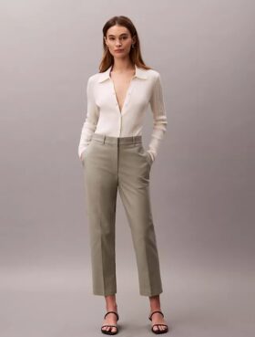 Βαμβακερό παντελόνι Cotton Stretch με ελαστική ύφανση και ίσια γραμμή