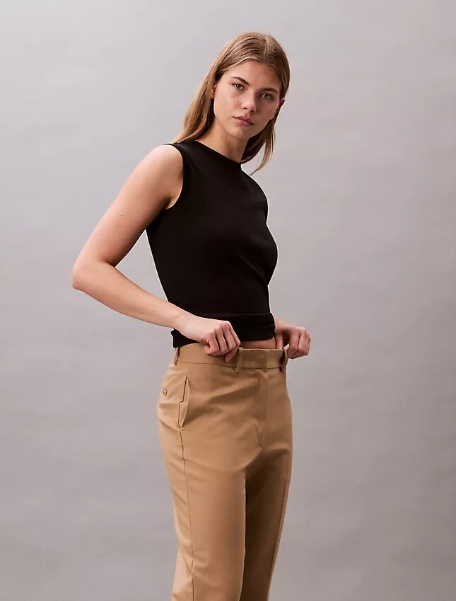Βαμβακερό παντελόνι Cotton Stretch με ελαστική ύφανση και ίσια γραμμή Βαμβακερό παντελόνι Cotton Stretch με ελαστική ύφανση και ίσια γραμμή