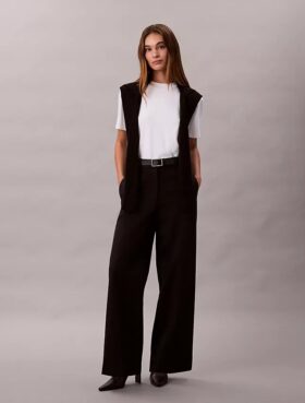 Βαμβακερό παντελόνι Cotton Stretch με ελαστικότητα και φαρδιά γραμμή
