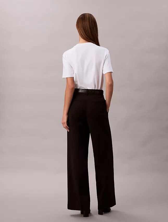 Βαμβακερό παντελόνι Cotton Stretch με ελαστικότητα και φαρδιά γραμμή Βαμβακερό παντελόνι Cotton Stretch με ελαστικότητα και φαρδιά γραμμή