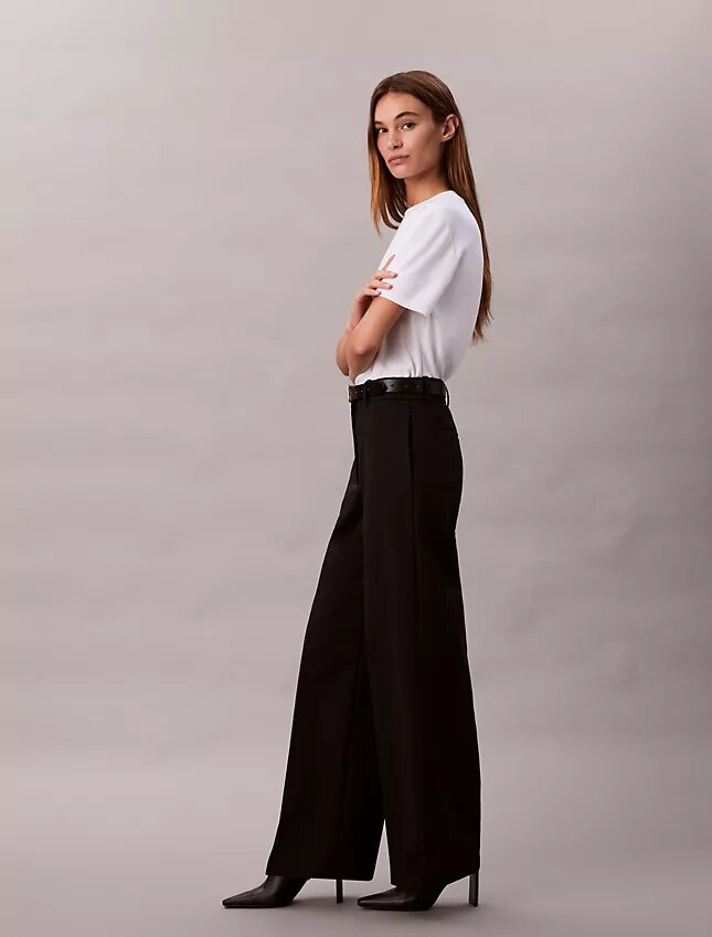 Βαμβακερό παντελόνι Cotton Stretch με ελαστικότητα και φαρδιά γραμμή Βαμβακερό παντελόνι Cotton Stretch με ελαστικότητα και φαρδιά γραμμή
