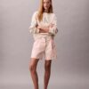 Βερμούδες από Cotton Stretch τβίλ με πιέτες