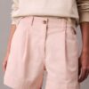 Βερμούδες από Cotton Stretch τβίλ με πιέτες