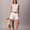 Βερμούδες από Cotton Stretch τβίλ με πιέτες Βερμούδες από Cotton Stretch τβίλ με πιέτες