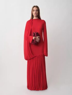Βραδινό φόρεμα Sara με πτυχώσεις